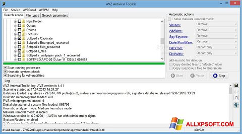 Képernyőkép AVZ Windows XP
