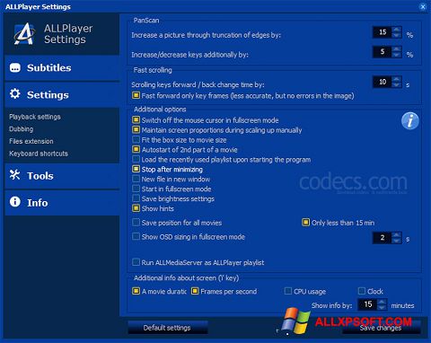 Képernyőkép ALLPlayer Windows XP