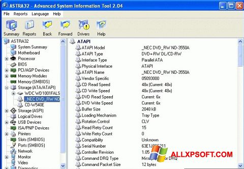 Képernyőkép ASTRA32 Windows XP
