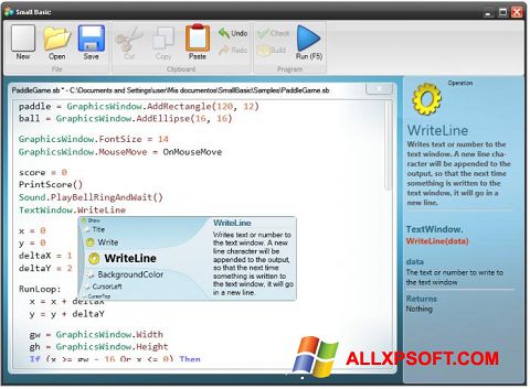 Képernyőkép Small Basic Windows XP