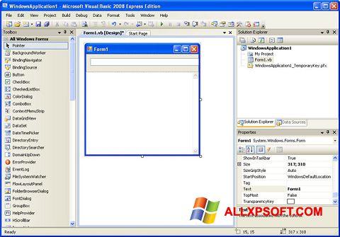 Képernyőkép Microsoft Visual Basic Windows XP
