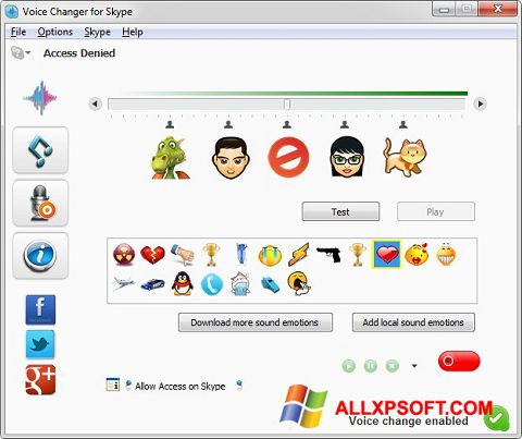Képernyőkép Skype Voice Changer Windows XP