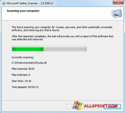 Képernyőkép Microsoft Safety Scanner Windows XP
