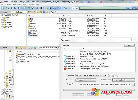 Képernyőkép UltraISO Windows XP