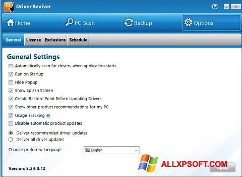 Képernyőkép Driver Reviver Windows XP