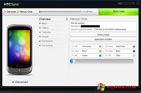 Képernyőkép HTC Sync Windows XP