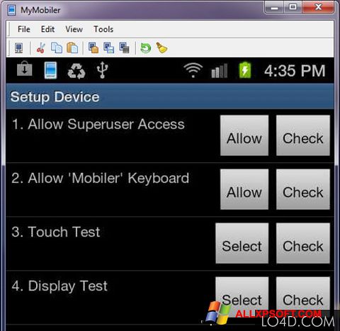 Képernyőkép MyMobiler Windows XP