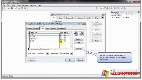 Képernyőkép Microsoft Visual FoxPro Windows XP