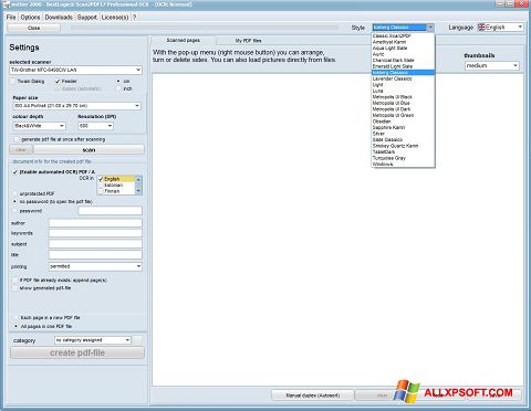 Képernyőkép Scan2PDF Windows XP