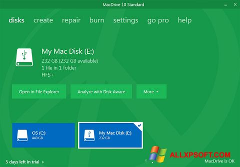 Képernyőkép MacDrive Windows XP