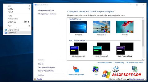Képernyőkép Personalization Panel Windows XP