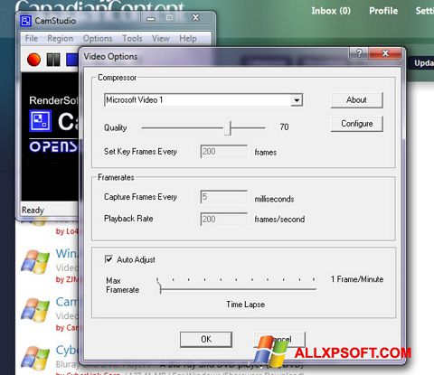 Képernyőkép CamStudio Windows XP
