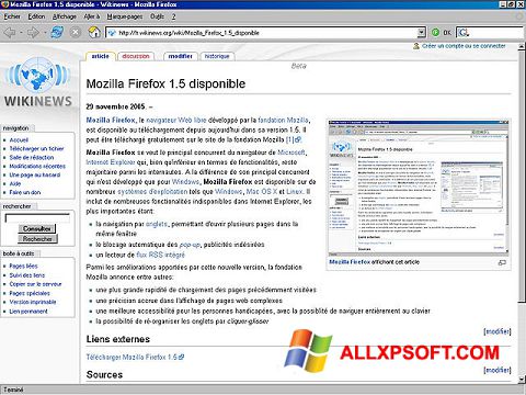 Képernyőkép Mozilla Firefox Windows XP