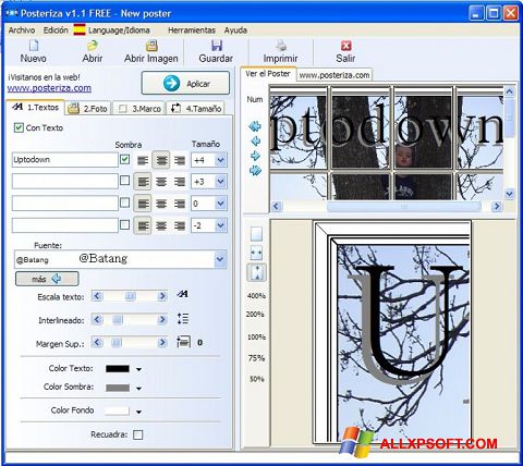 Képernyőkép Posteriza Windows XP