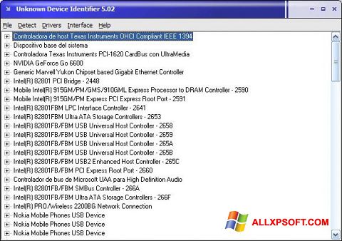 Képernyőkép Unknown Device Identifier Windows XP