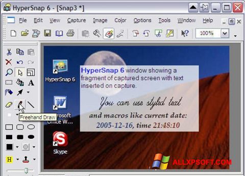 Képernyőkép HyperSnap Windows XP
