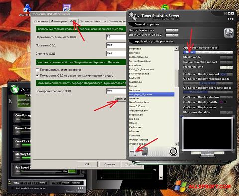 Képernyőkép MSI Afterburner Windows XP