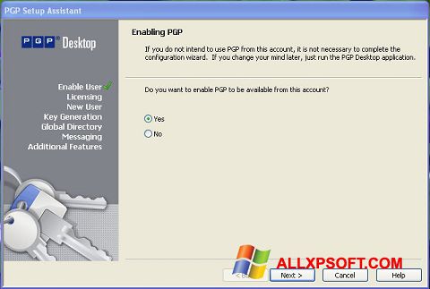 Képernyőkép PGP Desktop Windows XP