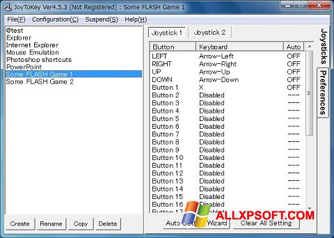 Képernyőkép JoyToKey Windows XP