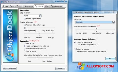Képernyőkép ObjectDock Windows XP