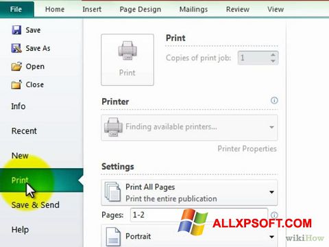 Képernyőkép Microsoft Publisher Windows XP