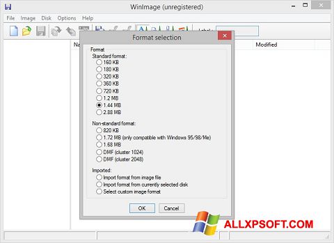 Képernyőkép WinImage Windows XP