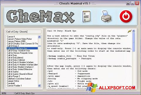 Képernyőkép CheMax Windows XP