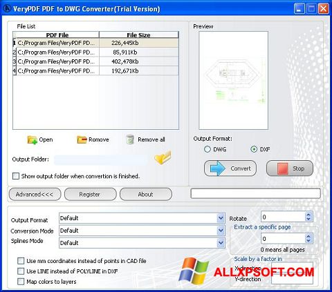 Képernyőkép PDF to DWG Converter Windows XP