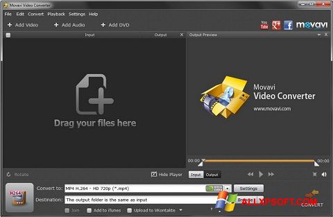 Képernyőkép Movavi Video Converter Windows XP