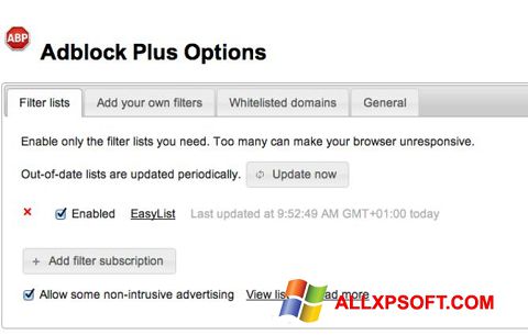 Képernyőkép Adblock Plus Windows XP