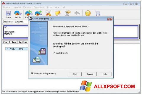 Képernyőkép Partition Table Doctor Windows XP