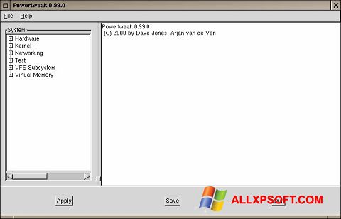 Képernyőkép PowerTweak Windows XP