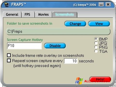 Képernyőkép Fraps Windows XP