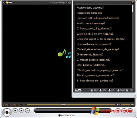 Képernyőkép GOM Player Windows XP