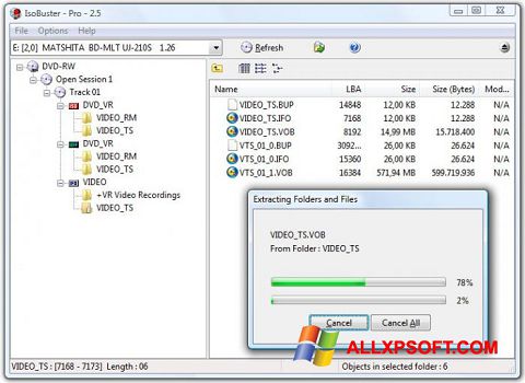 Képernyőkép IsoBuster Windows XP