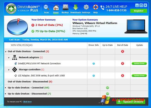 Képernyőkép DriverAgent Windows XP