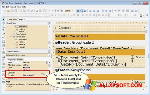 Képernyőkép FastReport Windows XP