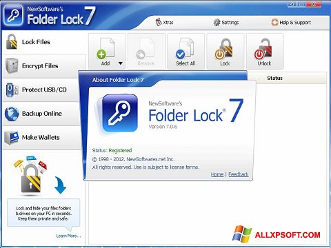 Képernyőkép Folder Lock Windows XP