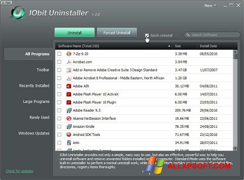 Képernyőkép IObit Uninstaller Windows XP