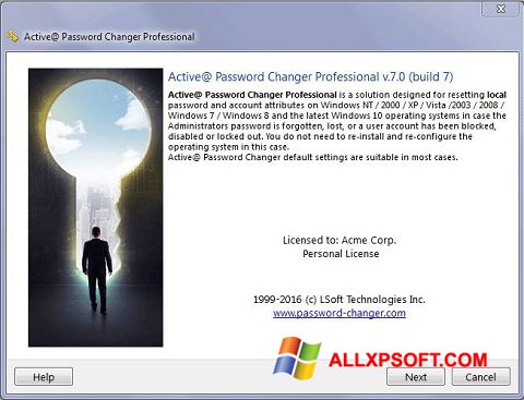 Képernyőkép Active Password Changer Windows XP