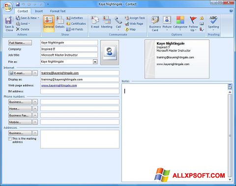 Képernyőkép Microsoft Outlook Windows XP