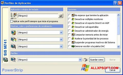 Képernyőkép PowerStrip Windows XP
