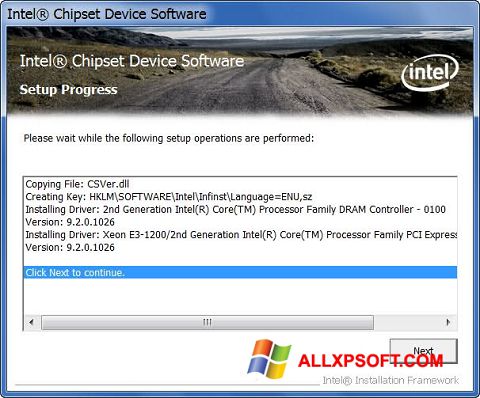Képernyőkép Intel Chipset Device Software Windows XP