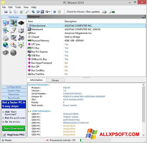Képernyőkép PC Wizard Windows XP