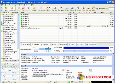 Képernyőkép BitComet Windows XP
