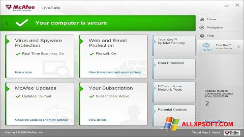 Képernyőkép McAfee LiveSafe Windows XP