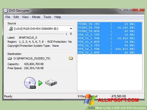 Képernyőkép DVD Decrypter Windows XP