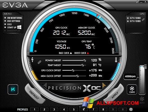 Képernyőkép EVGA Precision Windows XP