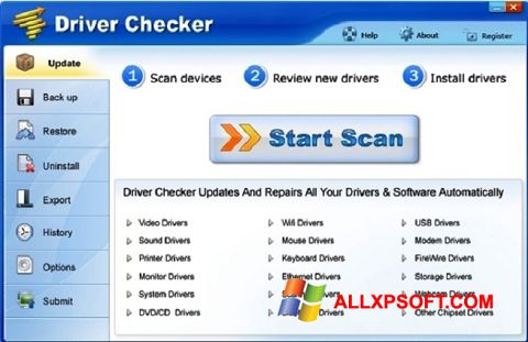 Képernyőkép Driver Checker Windows XP