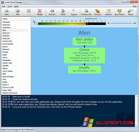 Képernyőkép Voxal Voice Changer Windows XP